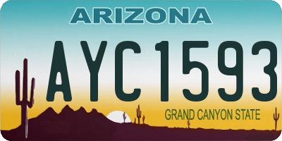 AZ license plate AYC1593