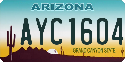 AZ license plate AYC1604