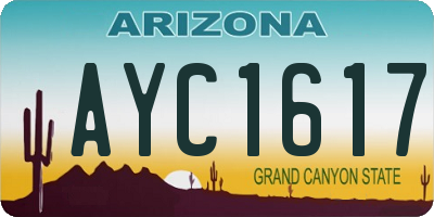 AZ license plate AYC1617