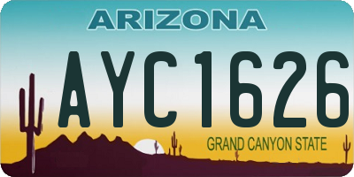 AZ license plate AYC1626