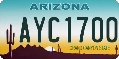 AZ license plate AYC1700