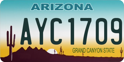 AZ license plate AYC1709