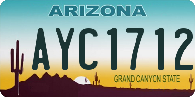 AZ license plate AYC1712