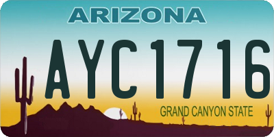 AZ license plate AYC1716