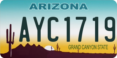 AZ license plate AYC1719