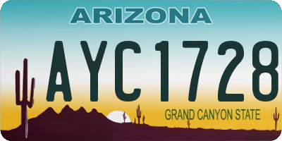 AZ license plate AYC1728