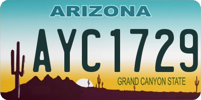 AZ license plate AYC1729