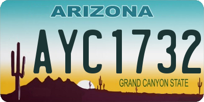 AZ license plate AYC1732