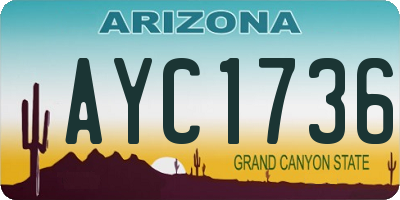 AZ license plate AYC1736