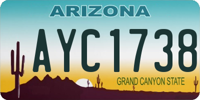 AZ license plate AYC1738