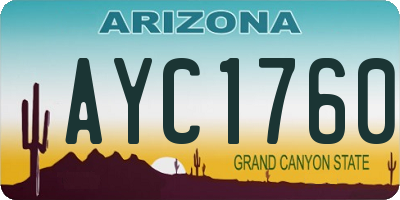 AZ license plate AYC1760