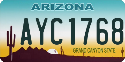 AZ license plate AYC1768