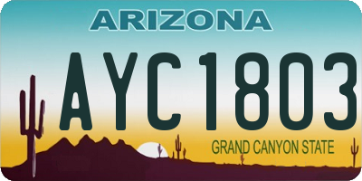 AZ license plate AYC1803
