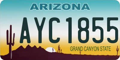 AZ license plate AYC1855