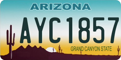 AZ license plate AYC1857