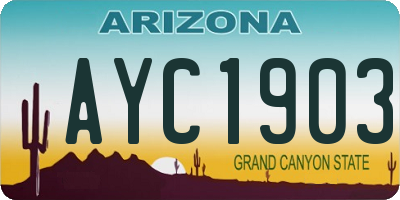 AZ license plate AYC1903