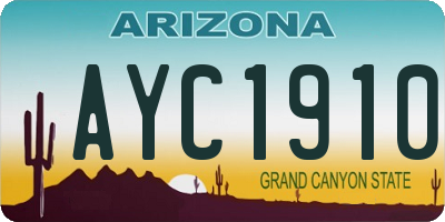 AZ license plate AYC1910