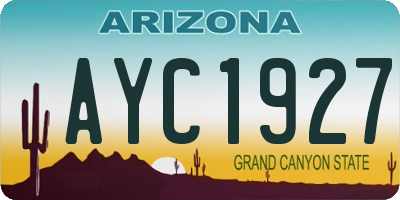 AZ license plate AYC1927