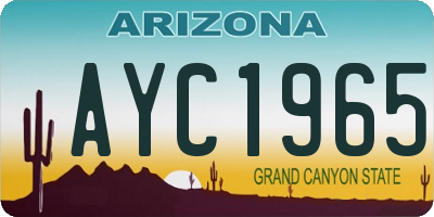 AZ license plate AYC1965