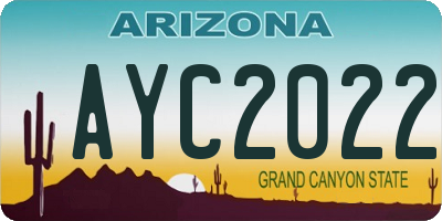 AZ license plate AYC2022