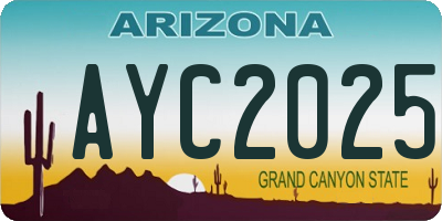 AZ license plate AYC2025