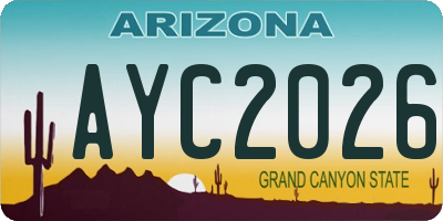 AZ license plate AYC2026