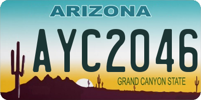 AZ license plate AYC2046