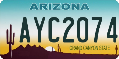 AZ license plate AYC2074