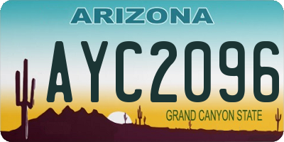 AZ license plate AYC2096