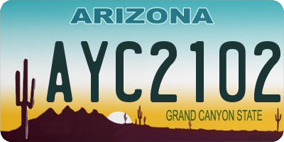 AZ license plate AYC2102
