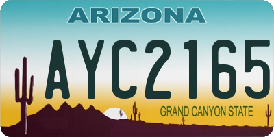AZ license plate AYC2165