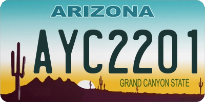 AZ license plate AYC2201