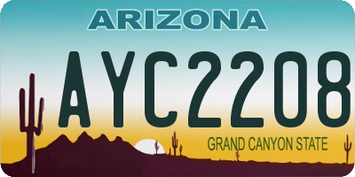 AZ license plate AYC2208
