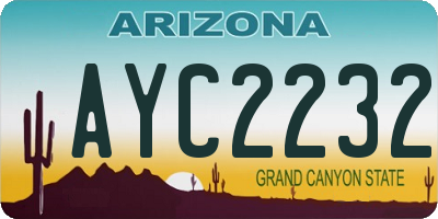 AZ license plate AYC2232