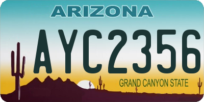 AZ license plate AYC2356