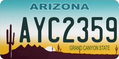 AZ license plate AYC2359