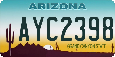 AZ license plate AYC2398