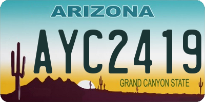 AZ license plate AYC2419