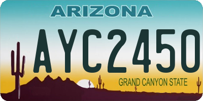 AZ license plate AYC2450