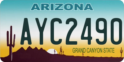AZ license plate AYC2490