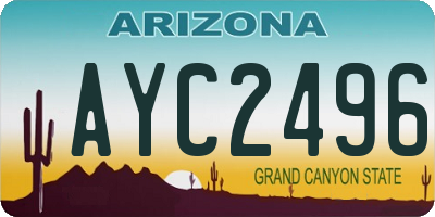 AZ license plate AYC2496