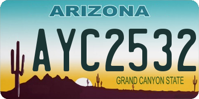 AZ license plate AYC2532