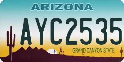 AZ license plate AYC2535