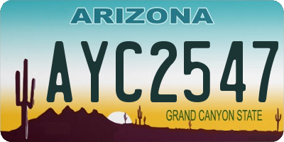 AZ license plate AYC2547