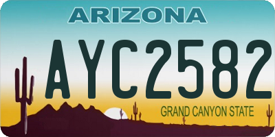 AZ license plate AYC2582