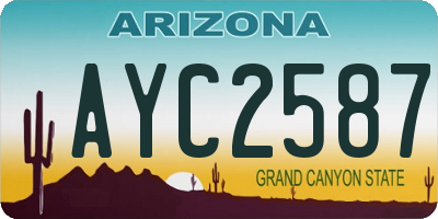 AZ license plate AYC2587