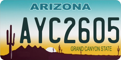 AZ license plate AYC2605