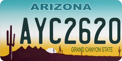 AZ license plate AYC2620