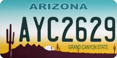 AZ license plate AYC2629