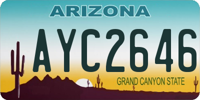 AZ license plate AYC2646